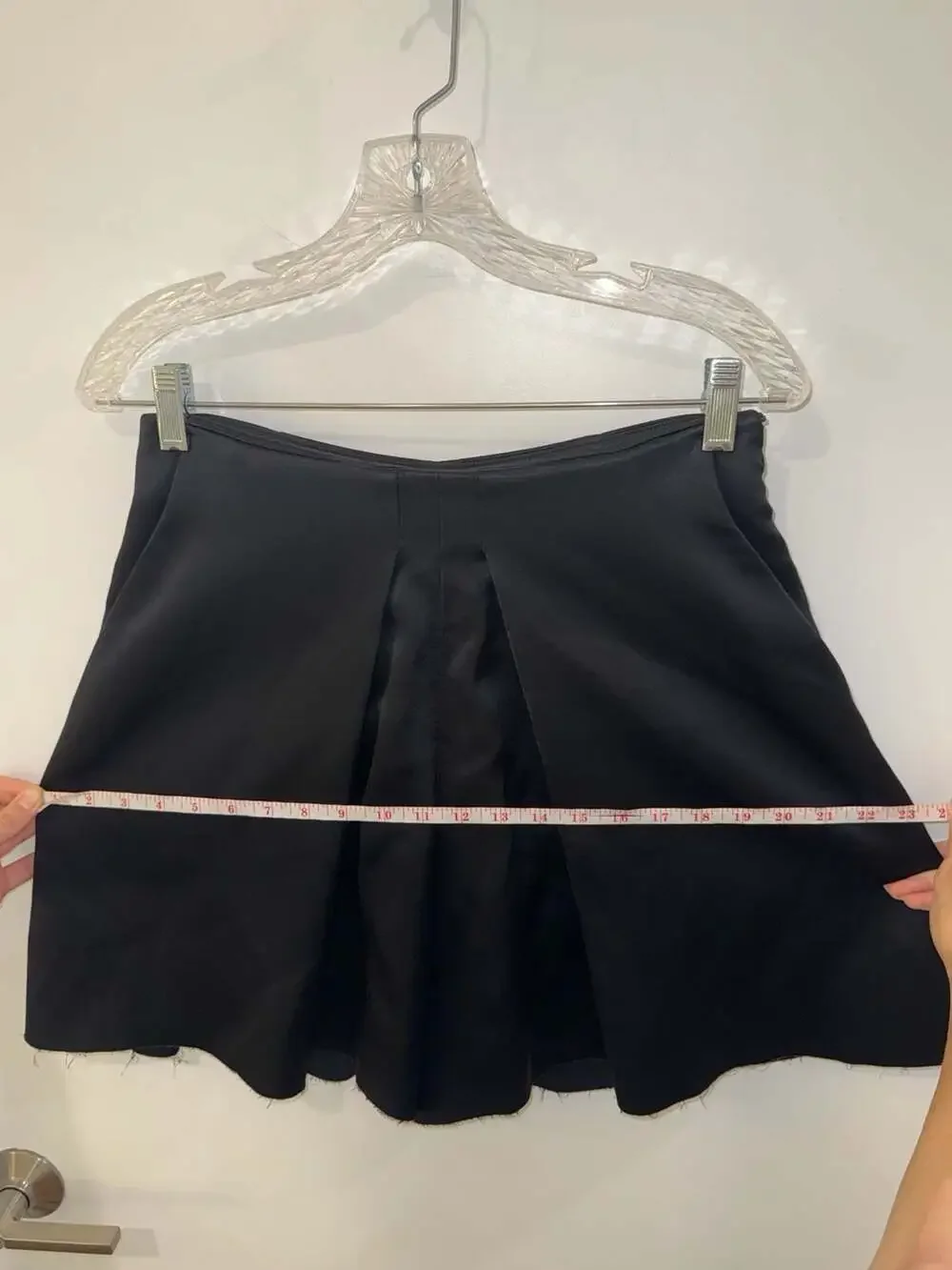 Céline Black Pleated Raw-Hem Skirt/Culottes